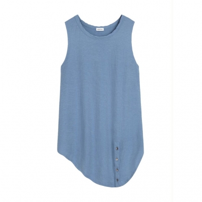 Neeve Top The Sleeveless Button Up - Denim Blue Neeve Top The Sleeveless Button Up - Denim Blue